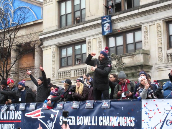 Julian Edelman #11 at Patriots' Victory Parade 2017 Super Bowl LI champions