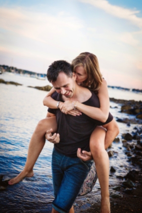 Engagement photo with New England coastal theme in Salem Massachusetts by Marina Baklanova photography
