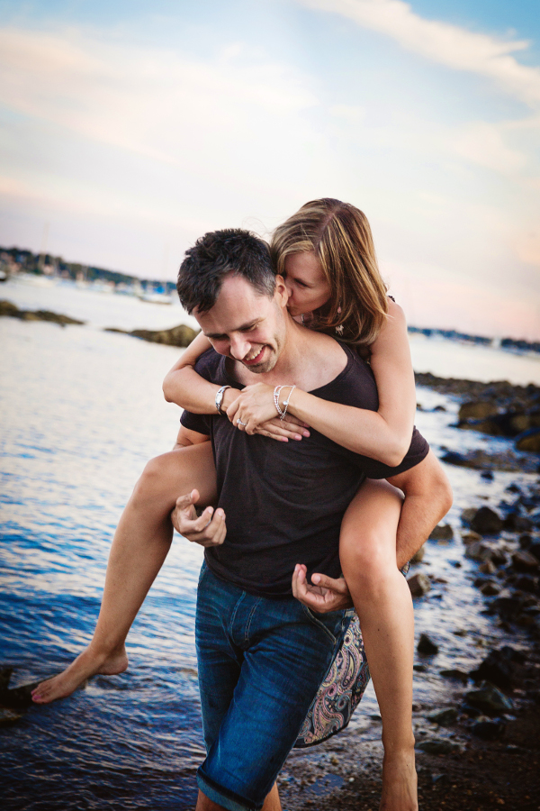 Engagement photo with New England coastal theme in Salem Massachusetts by Marina Baklanova photography